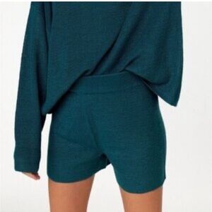 FP Beach womens M stretchy knit hight waisted shorts lounge beach costal boho